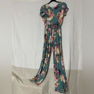 Short sleeve floral jumpsuit